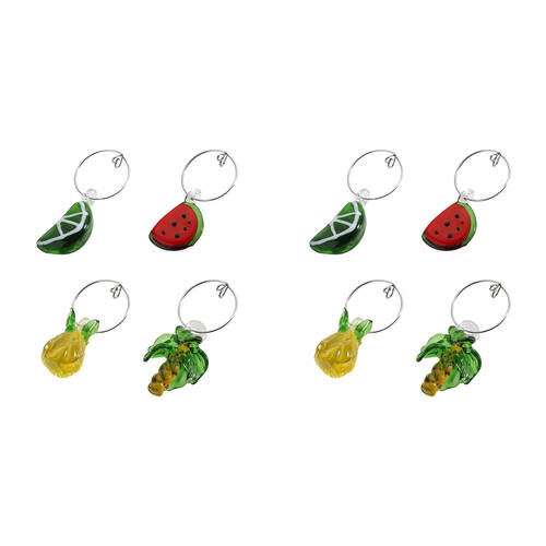 2x 4pc Porto Fiesta Wine Charm Glass Cocktail Drink Marker