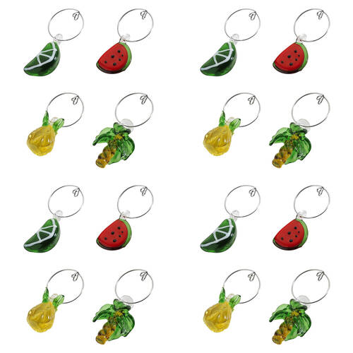 4x 4pc Porto Fiesta Wine Charm Glass Cocktail Drink Marker