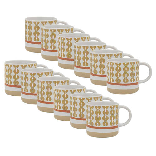 12PK Porto Vida Stoneware Drinking Mug w/ Handle 12cm/320ml - Papaya