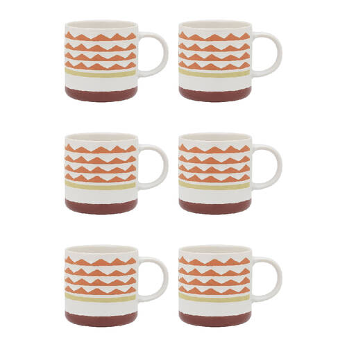 6PK Porto Vida Stoneware Drinking Mug w/ Handle 12cm/320ml - Watermelon