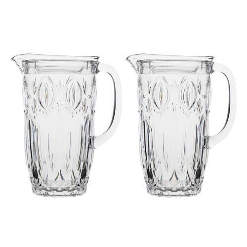 2PK Porto Lima Home/Kitchen 23.5x17cm Plastic Water Pitcher 1.7L Clear