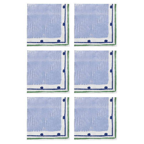 6x 20pc Porto Fiesta Paper Napkin Dinner Party Serviette Blue