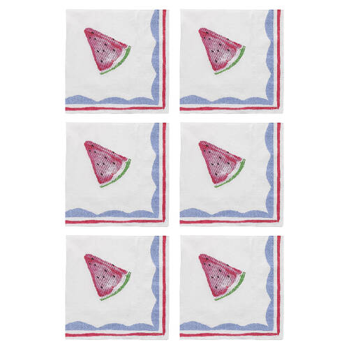 6x 20pc Porto Fiesta Paper Napkin Dinner Party Serviette Watermelon