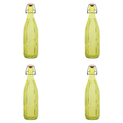 4PK Porto Pop Soda Lime Glass Bottle 30.5cm/900ml - Groove Lime
