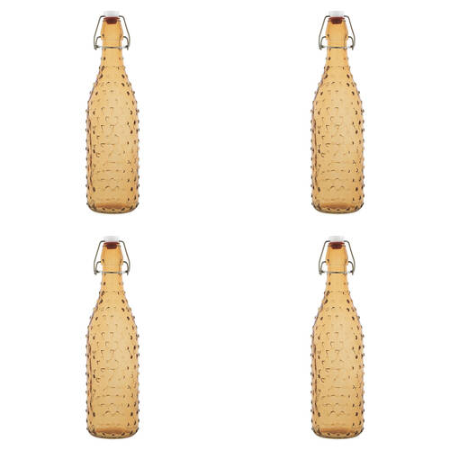 4PK Porto Pop Soda Lime Glass Bottle 30.5cm/900ml - Dot Tangerine