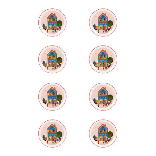 8PK Porto Night Before Dolomite Small Plate 15.5cm Blue House