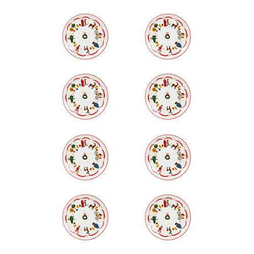8PK Porto Night Before Dolomite Small Plate 15.5cm Festive