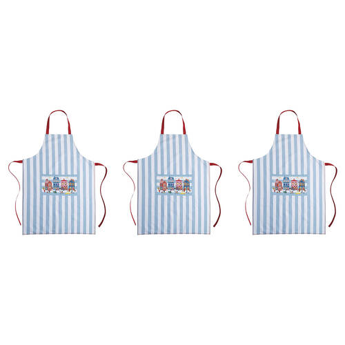 3PK Porto Night Before 100% Cotton Chef Apron Kitchen Cooking 95cm