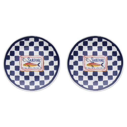 2PK Porto Cucina Porcelain Round Serving Platter 30cm Sardine