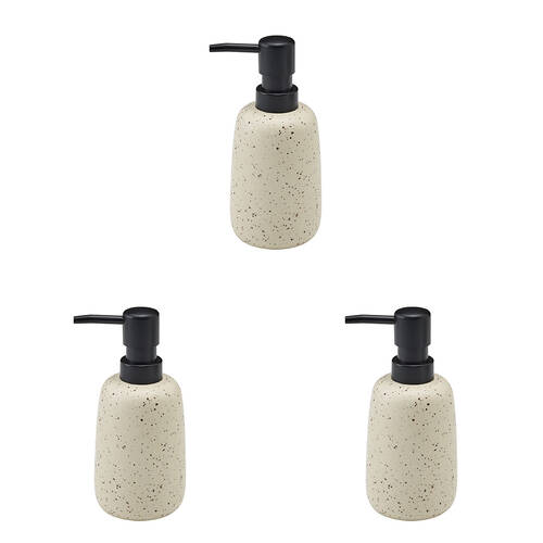 3PK Porto Reactive Glaze Stoneware Perry Bathroom Liquid Soap Dispenser Oat