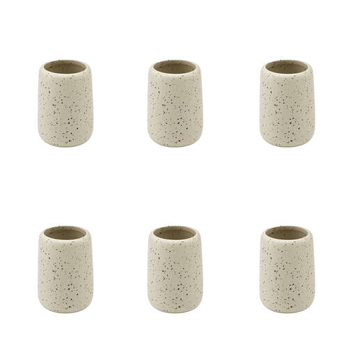 6PK Porto Reactive Glaze Stoneware Perry Bathroom Storage Tumbler Cup Oat
