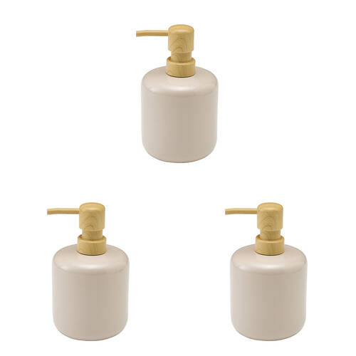 3PK Porto Reactive Glaze Stoneware Hamilton Bathroom Soap Dispenser Blush