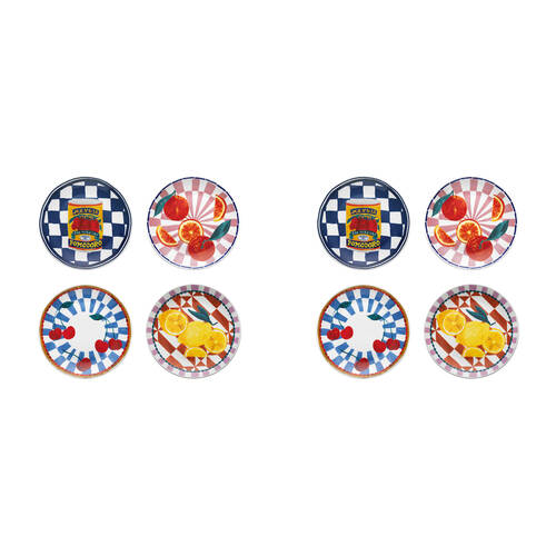 8pc Porto Valentina Porcelain Side Plates 20cm Assorted