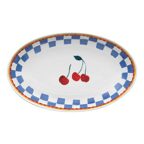 Porto Valentina Porcelain Oval Serving Platter 32cm Cherry