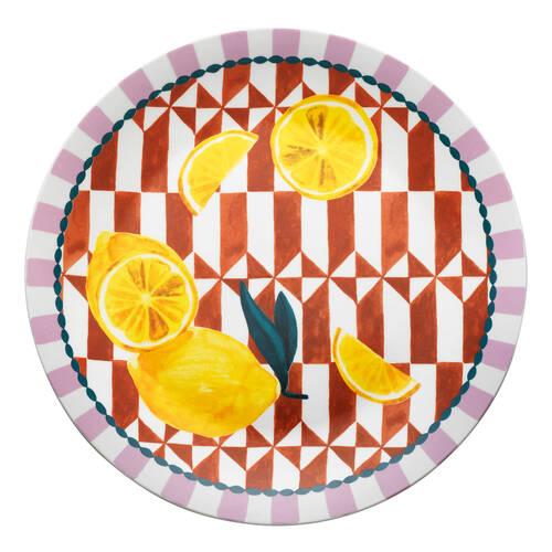 Porto Valentina Porcelain Round Serving Platter 30cm Lemon