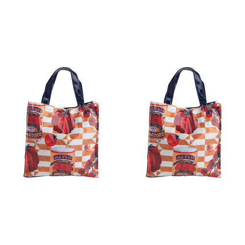 2PK Porto Valentina Cotton Tote Bag Travel Handbag Small 25x10cm