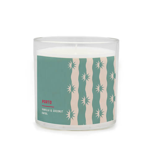 Porto Illumina 425g Scented Wax Candle Coconut & Vanilla Swirl