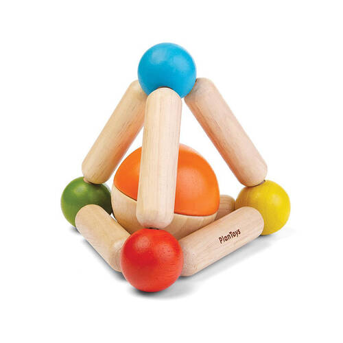Plan Toys Triangle Clutching Wooden Tactile Childrens Toy Multi-Colour