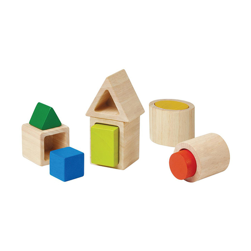 Plan Toys Geo Matching Boxes Kids/Childrens Toy Playset 12m+