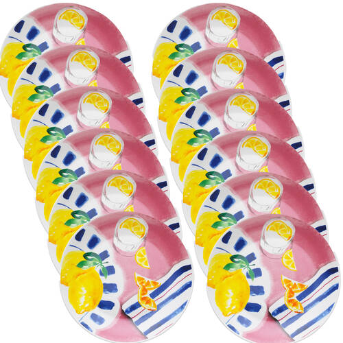 12PK Porto Porcelain Positano Round Kitchen Dinnerware Side Plate 20cm Summer