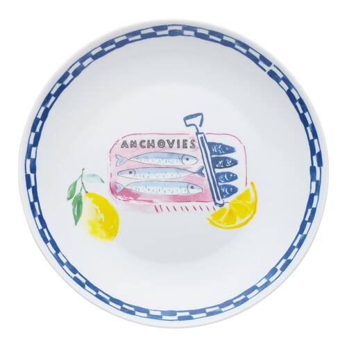 Porto Porcelain Positano Round Kitchen Serving Platter Plate 30cm Anchovie