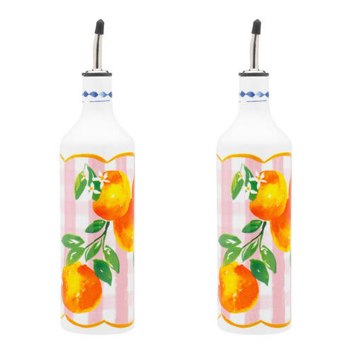 2PK Porto Porcelain Positano Kitchen Oil Storage Bottle 700ml Multi-Coloured