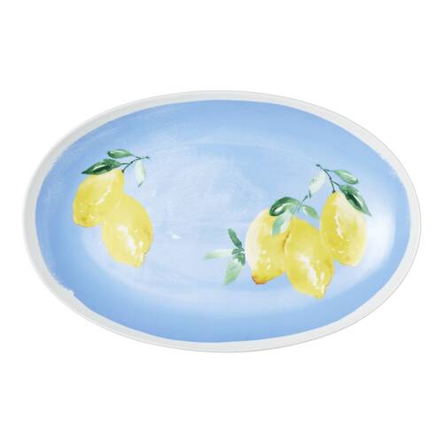 Porto Porcelain Limone Oval Serving Platter Plate 40cm Multi-Coloured