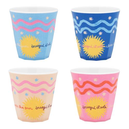 4pc Porto Sole Outdoor Entertaining Tumblers 250ml Blush, Sea, Indigo, Pink