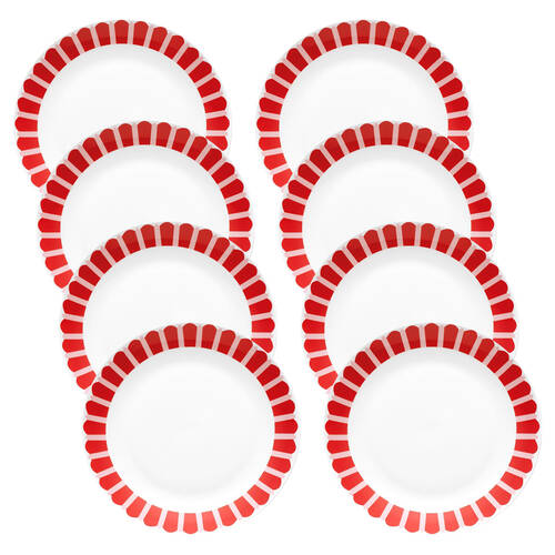 8PK Porto Porcelain Night Before Christmas Dinner Plate 27cm Red