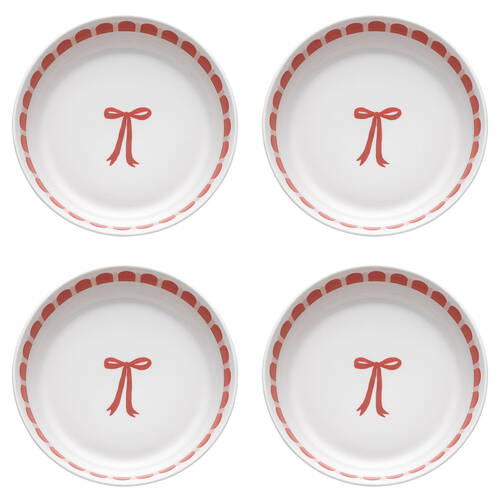 4PK Porto Porcelain Night Before Christmas Dinner Bowl 21.5cm Bow