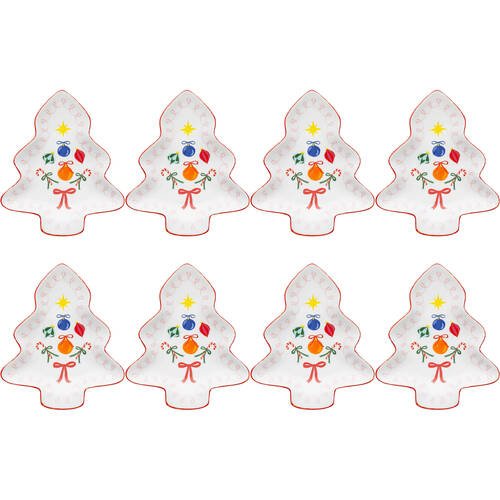8PK Porto Porcelain Night Before Tree Plate 15cm Multi-Coloured