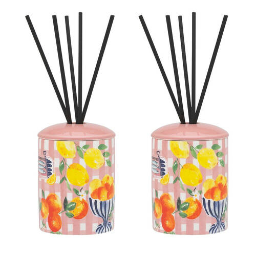 2PK Porto Positano Ceramic Liquid Reed Scented Diffuser 100ml Multi-Coloured