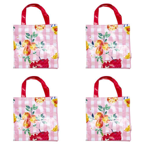 4PK Porto 100% Cotton Positano Tote Carry Bag Small 25 x 10cm Multi-Coloured
