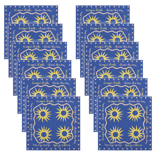 12x 20pc Porto Sole Woodpulp Paper Napkins Serviettes Pack 33x33cm Blue