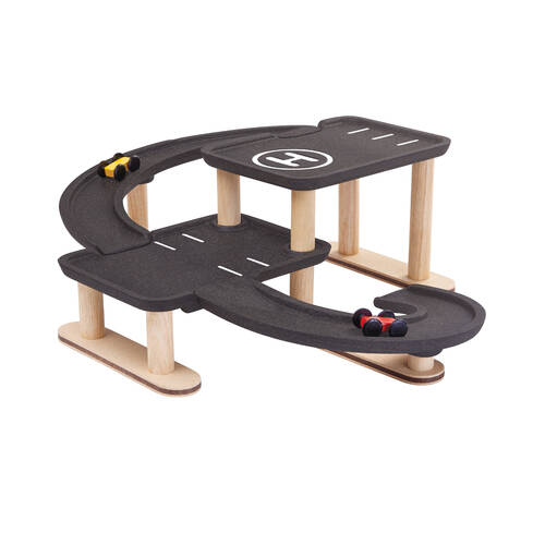 PlanToys Race N Play Wooden Parking Garage 51x43cm Toy Kids 3y+