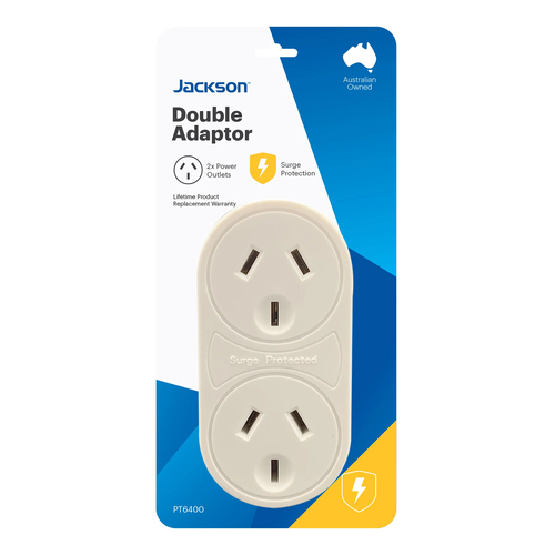 Jackson AU/NZ Double Power Wall Adapter AU/NZ Socket - White