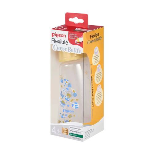  Pigeon Flexible Curve Baby Bottle PP Space 250ml Anti-Colic Silicone Nipple 4m+