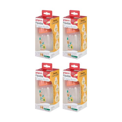 4PK Pigeon Flexible Curve Baby Bottle PP Forest 150ml Anti-Colic Silicone 0m+