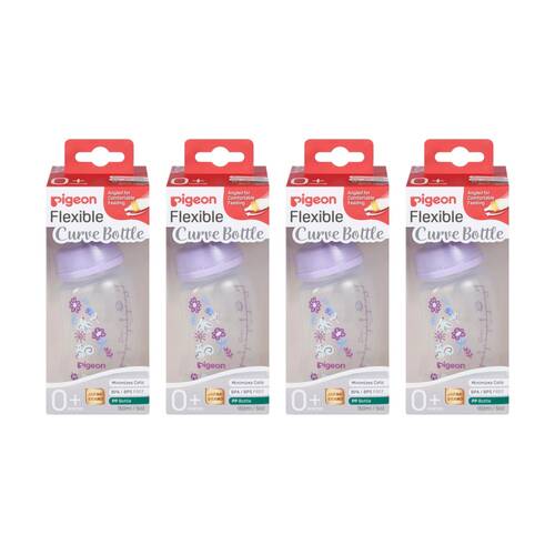 4PK Pigeon Flexible Curve Baby Bottle PP Garden 150ml Anti-Colic Silicone 0m+