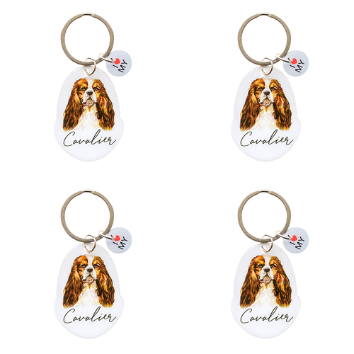 4PK Splosh Pet Cavalier Keyring/Keychain Hanging Accessory 4x8.5cm