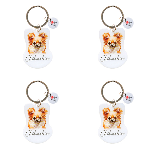 4PK Splosh Pet Chihuahua Keyring/Keychain Hanging Accessory 4x8.5cm