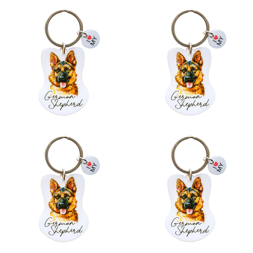 4PK Splosh Pet German Shepherd Keyring/Keychain Hanging Accessory 4x8.5cm