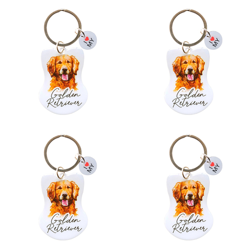 4PK Splosh Pet Golden Retriever Keyring/Keychain Hanging Accessory 4x8.5cm