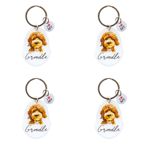 4PK Splosh Pet Groodle Keyring/Keychain Hanging Accessory 4x8.5cm