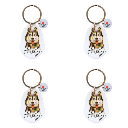 4PK Splosh Pet Husky Keyring/Keychain Hanging Accessory 4x8.5cm