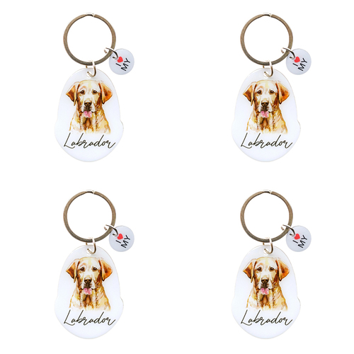 4PK Splosh Pet Labrador Keyring/Keychain Hanging Accessory 4x8.5cm