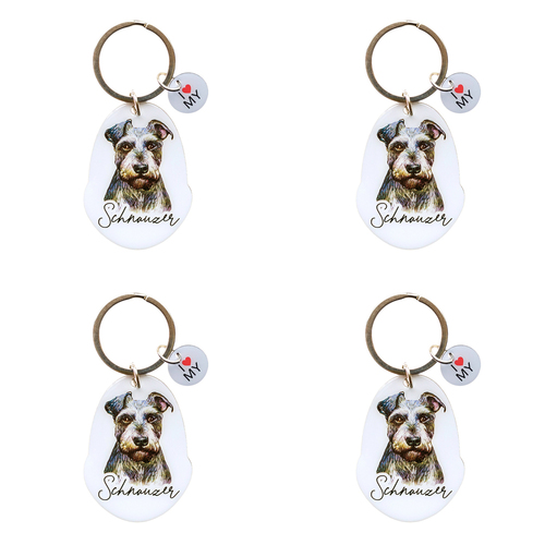 4PK Splosh Pet Schnauzer Keyring/Keychain Hanging Accessory 4x8.5cm