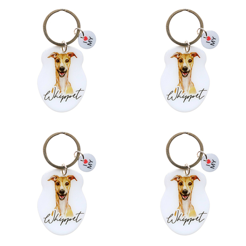 4PK Splosh Pet Whippet Keyring/Keychain Hanging Accessory 4x8.5cm