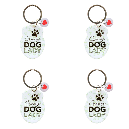 4PK Splosh Pet Crazy Dog Lady Keyring/Keychain Hanging Accessory 4x8.5cm