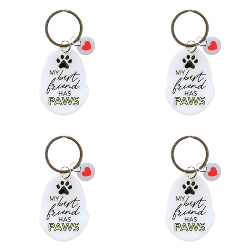 4PK Splosh Pet Best Friend Has Paws Keyring/Keychain Hanging Accessory 4x8.5cm